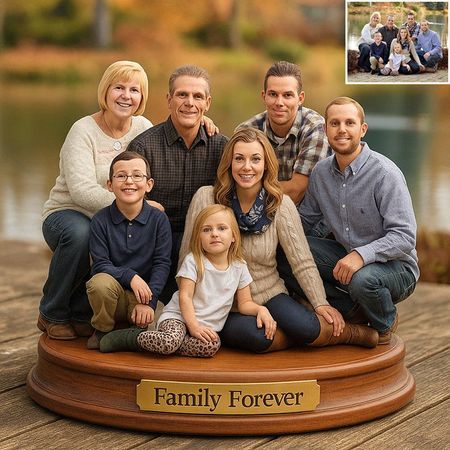 Custom photorealistic rendering of family-themed figurines